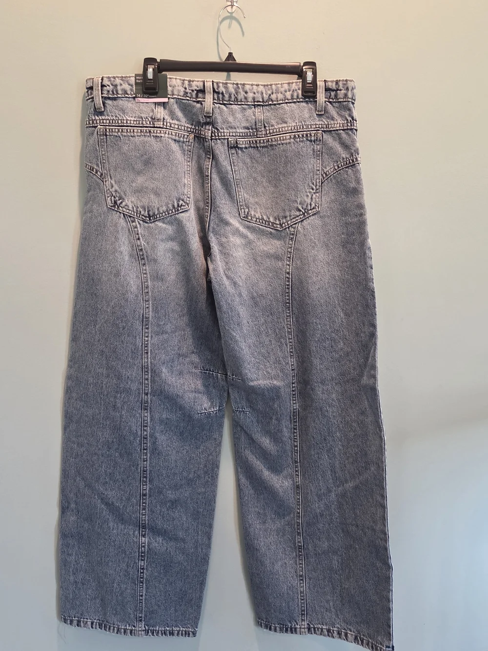 Wild Fable Mid-Rise Barrel Jean Light Wash Size 14 NWT Rigid Denim 32" Inseam - Picture 8 of 14